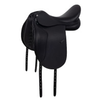 Dressursattel mit abnehmbaren Pauschen Equestro Schwarz Dressursattel mit abnehmbaren Pauschen Equestro Schwarz