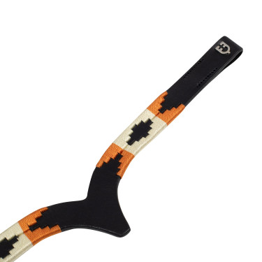 Lederstirnband mit Navajo-Dekoration Equestro Schwarz