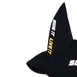 Ohrenhaube Scuderia Equestro aus technischem Gewebe mit Klettverschluss Schwarz