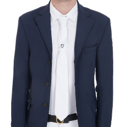 Wettkampfkrawatte mit gesticktem Equestro-Logo Weiß Weiß