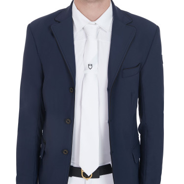 Wettkampfkrawatte mit gesticktem Equestro-Logo Weiß Weiß