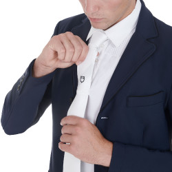 Wettkampfkrawatte mit gesticktem Equestro-Logo Weiß Weiß