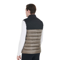 Herrenweste aus Bi-Material mit Silikon-Patch Equestro Schwarz / Walnuss