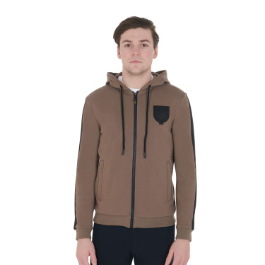 Herren-Kapuzenpullover mit Fleece-Innenfutter Equestro Walnuss Braun