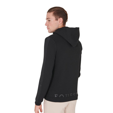 Herren-Kapuzenpullover mit Fleece-Innenfutter Equestro Schwarz