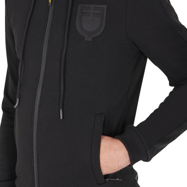 Herren-Kapuzenpullover mit Fleece-Innenfutter Equestro Schwarz