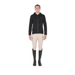 Herren-Kapuzenpullover mit Fleece-Innenfutter Equestro Schwarz