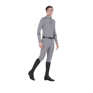 Trainingspolo langarm für Herren taillierter Schnitt Equestro Trainingspolo langarm für Herren taillierter Schnitt Equestro