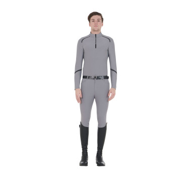 Trainingspolo langarm für Herren taillierter Schnitt Equestro Trainingspolo langarm für Herren taillierter Schnitt Equestro