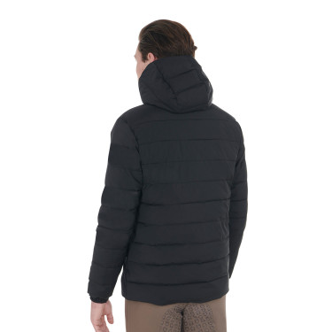 Herren-Daunenjacke aus Stretchstoff mit Silikonabzeichen Equestro Herren-Daunenjacke aus Stretchstoff mit Silikonabzeichen Equestro