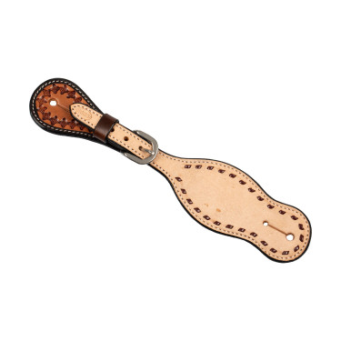 Zweifarbiger Western-Spornriemen Pool's Haselnuss / Natur Braun