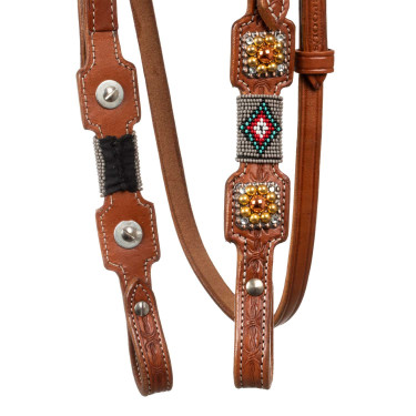 Zaumzeug mit Perlenverzierungen im Navajo-Stil Pool's Zaumzeug mit Perlenverzierungen im Navajo-Stil Pool's