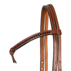 **Westerntrense Futurity mit geflochtenem Stirnband Pool's** Haselnuss **Westerntrense Futurity mit geflochtenem Stirnband Pool's** Haselnuss