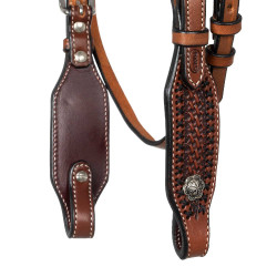 **Westerntrense Futurity mit geflochtenem Stirnband Pool's** Haselnuss **Westerntrense Futurity mit geflochtenem Stirnband Pool's** Haselnuss