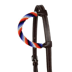 Westliche Trense mit einem Ohr und Perlenstickerei Pool's Braun