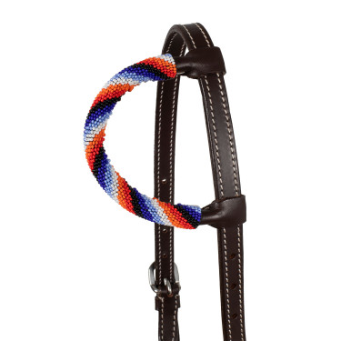 Westliche Trense mit einem Ohr und Perlenstickerei Pool's Braun