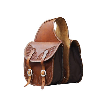 Satteltasche Pool's aus Leder mit Blumenmuster Satteltasche Pool's aus Leder mit Blumenmuster