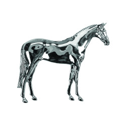 Versilbertes Pferd Modell stehendes Pferd Umbria Equitazione