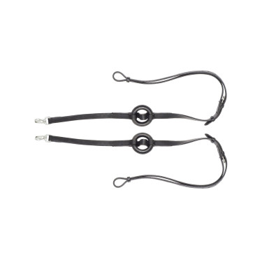 Lederhilfszügel Umbria Equitazione Schwarz