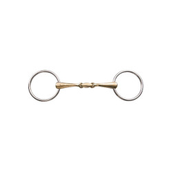 Doppelt gebrochenes Gebiss mit freien Ringen und gebogener Mundstück 16 mm Umbria Equitazione