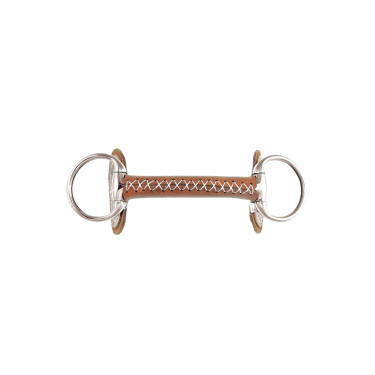 Ringtrense mit ungebrochener Olivenkopfgebissstange, mit Leder überzogen, Umbria Equitazione Ringtrense mit ungebrochener Olivenkopfgebissstange, mit Leder überzogen, Umbria Equitazione
