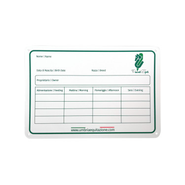 Kunststoff-Boxenschild weiß Umbria Equitazione