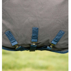 Horseware Rhino Hexstop Plus Vari-Layer Turnout-Decke 250g Grau / Indigo