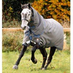 Horseware Rhino Hexstop Plus Vari-Layer Turnout-Decke 250g Grau / Indigo