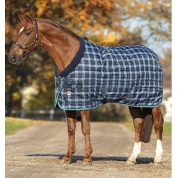 Stalldecke Horseware Rhino Original Vari-Layer 450g Marine kariert / blaugrün Marineblau