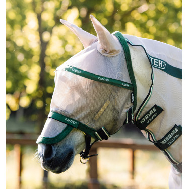 Horseware Rambo Plus Fliegenschutzmaske Beige / Grün Horseware Rambo Plus Fliegenschutzmaske Beige / Grün