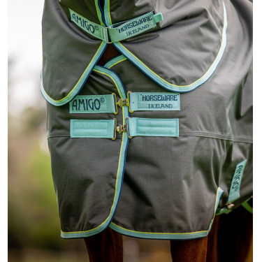 Horseware Amigo Hero Ripstop Plus Decke mit Halsteil 200g Grau Schatten / Dunst / Marine