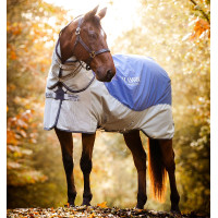 Außendecke Horseware Rambo® Autumn Series mit Disc-Verschluss 0g und 100g Futter Marine / Grau Blau
