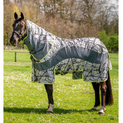 Horseware Fliegendecke Camouflage 3-in-1 Amigo® CamoFly Grau / Limette bedruckt Motive