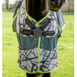 Horseware Fliegendecke Camouflage 3-in-1 Amigo® CamoFly Grau / Limette bedruckt Motive