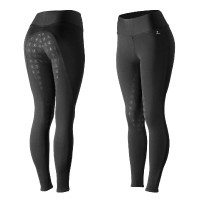 Pantalon-collant d'équitation fond peau silicone Horze Juliet Noir Pantalon-collant d'équitation fond peau silicone Horze Juliet Noir