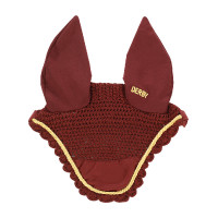 Fliegenhaube Pony Derby Baumwolle Bordeaux / Gold / Bordeaux