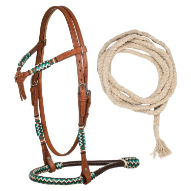 Bosal-Zaumzeug mit Mecate-Baumwollzügeln Pool's Bosal-Zaumzeug mit Mecate-Baumwollzügeln Pool's