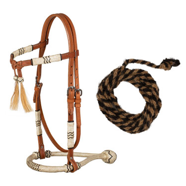 Bosal-Zaumzeug mit Zügeln aus Pferdehaar Pool's
