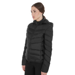 Damen-Daunenjacke mit schmaler Passform und abnehmbarer Kapuze Equestro Schwarz