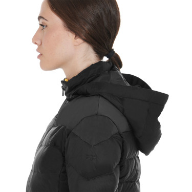 Damen-Daunenjacke mit schmaler Passform und abnehmbarer Kapuze Equestro Schwarz