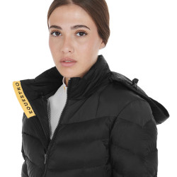 Damen-Daunenjacke mit schmaler Passform und abnehmbarer Kapuze Equestro Schwarz