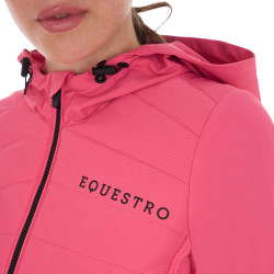 Damen-Daunenjacke aus technischem Materialmix Equestro Geißblatt Rosa