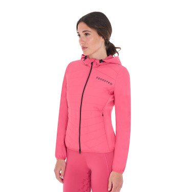 Damen-Daunenjacke aus technischem Materialmix Equestro Geißblatt Rosa