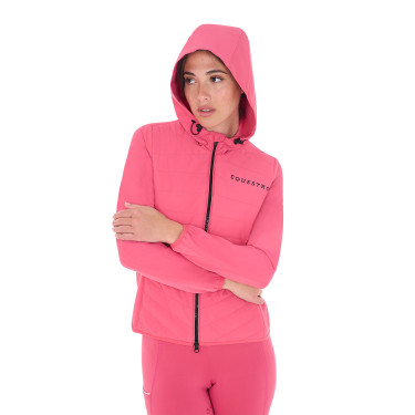 Damen-Daunenjacke aus technischem Materialmix Equestro Geißblatt Rosa