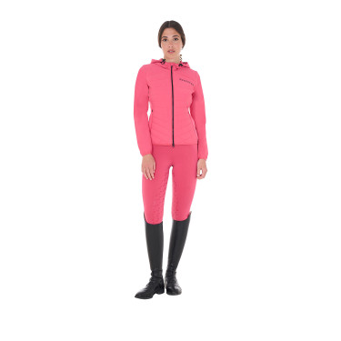 Damen-Daunenjacke aus technischem Materialmix Equestro Geißblatt Rosa
