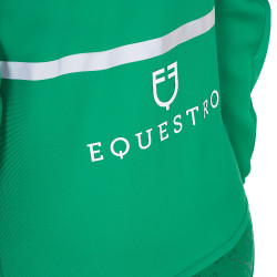 Damen-Daunenjacke aus technischem Materialmix Equestro Überseeblau Grün Damen-Daunenjacke aus technischem Materialmix Equestro Überseeblau Grün