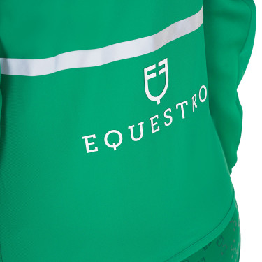 Damen-Daunenjacke aus technischem Materialmix Equestro Überseeblau Grün Damen-Daunenjacke aus technischem Materialmix Equestro Überseeblau Grün