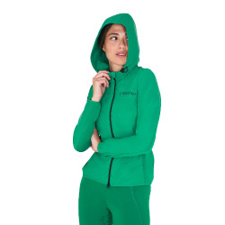 Damen-Daunenjacke aus technischem Materialmix Equestro Überseeblau Grün Damen-Daunenjacke aus technischem Materialmix Equestro Überseeblau Grün