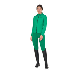 Damen-Daunenjacke aus technischem Materialmix Equestro Überseeblau Grün Damen-Daunenjacke aus technischem Materialmix Equestro Überseeblau Grün