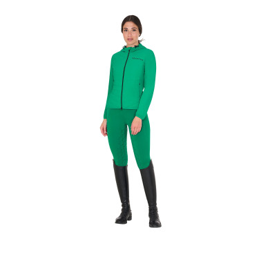 Damen-Daunenjacke aus technischem Materialmix Equestro Überseeblau Grün Damen-Daunenjacke aus technischem Materialmix Equestro Überseeblau Grün